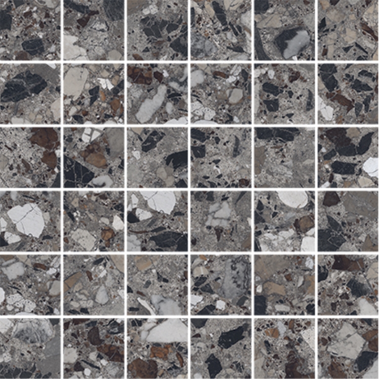 MILZETTI - 2X2/12X12 PEBBLE, DARK, POLISHED
